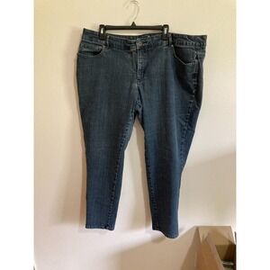 Liz Claiborne Woman Ultimate Fit Slim Straight Leg Denim Jeans Size 22W Blue